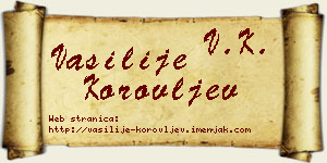Vasilije Korovljev vizit kartica